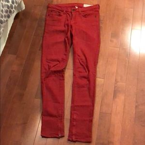 Dark red rag and bone jeans